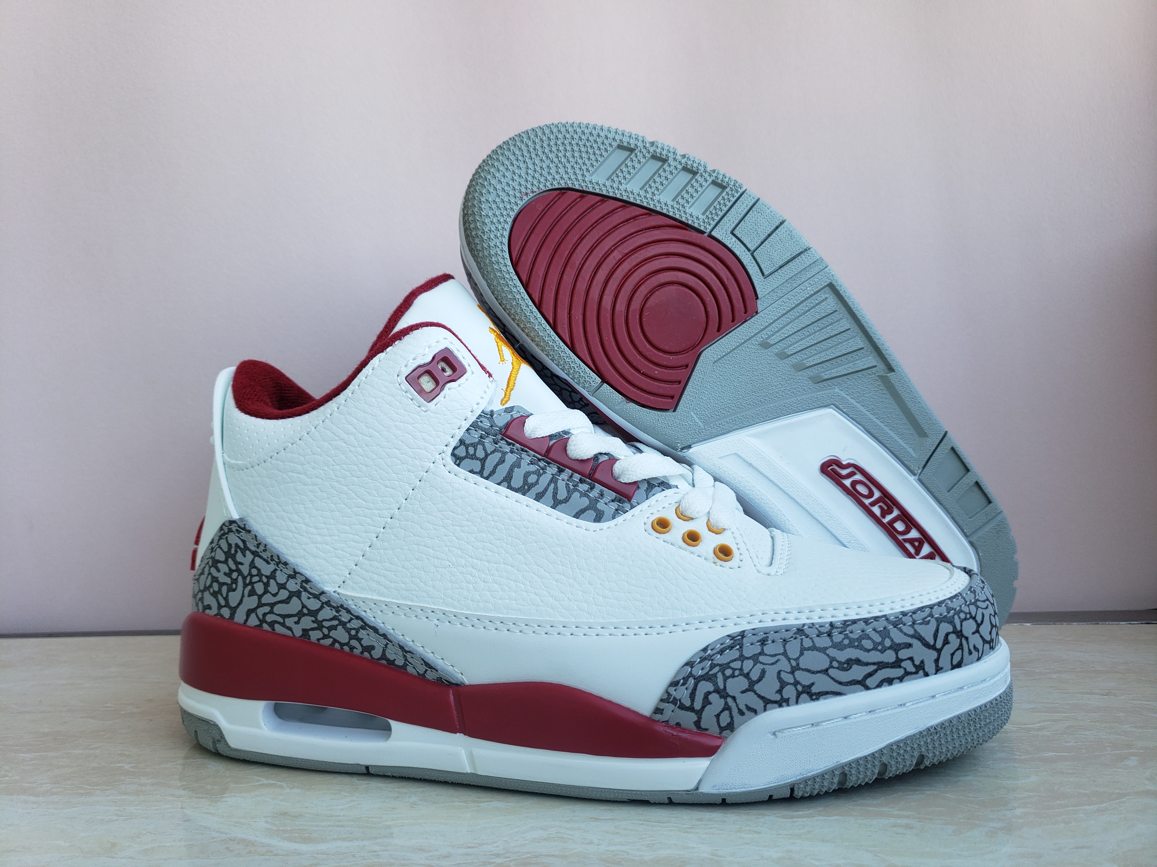 2022 Air Jordan 3 White Red Grey Shoes